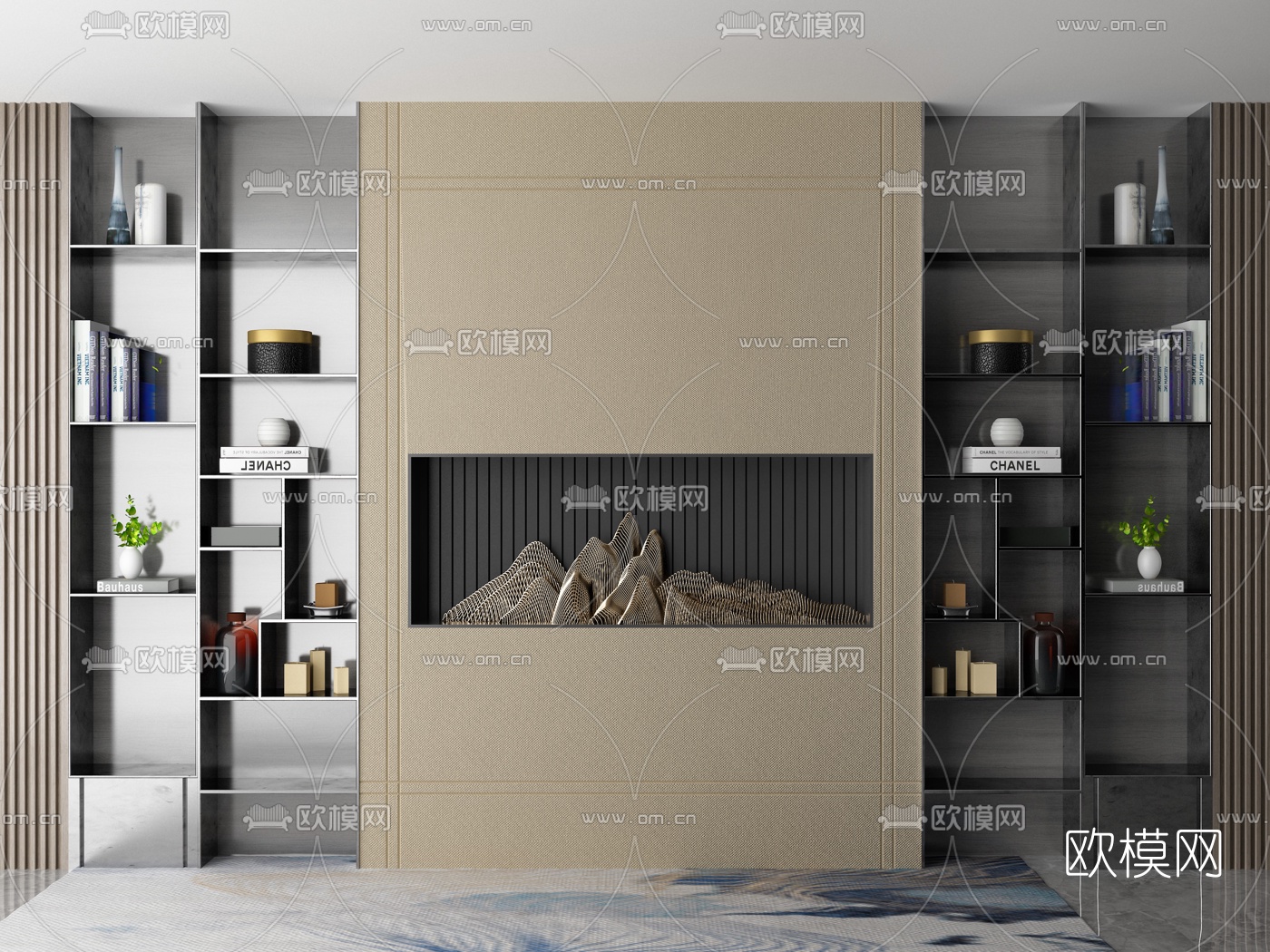 现代壁柜装饰柜3d模型