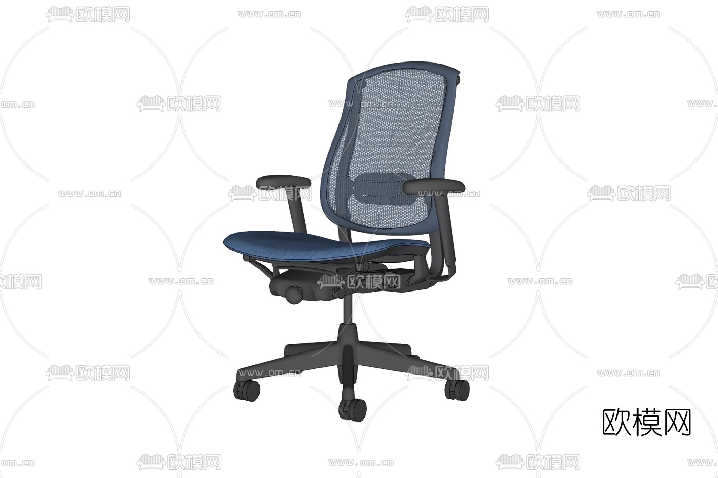 现代网布办公椅免费su模型下载