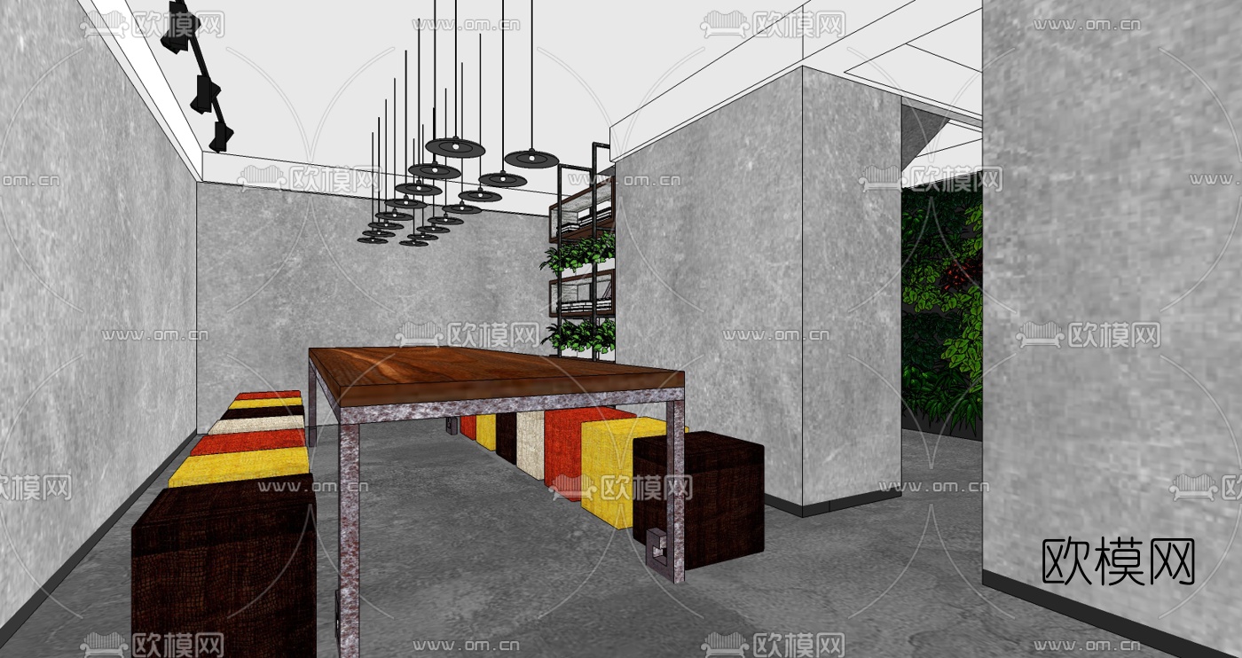 工业风画室su模型下载（渲染图3）