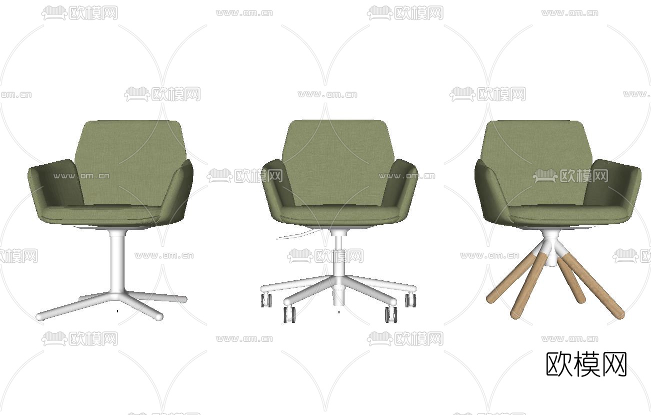 现代布艺 办公椅su模型下载