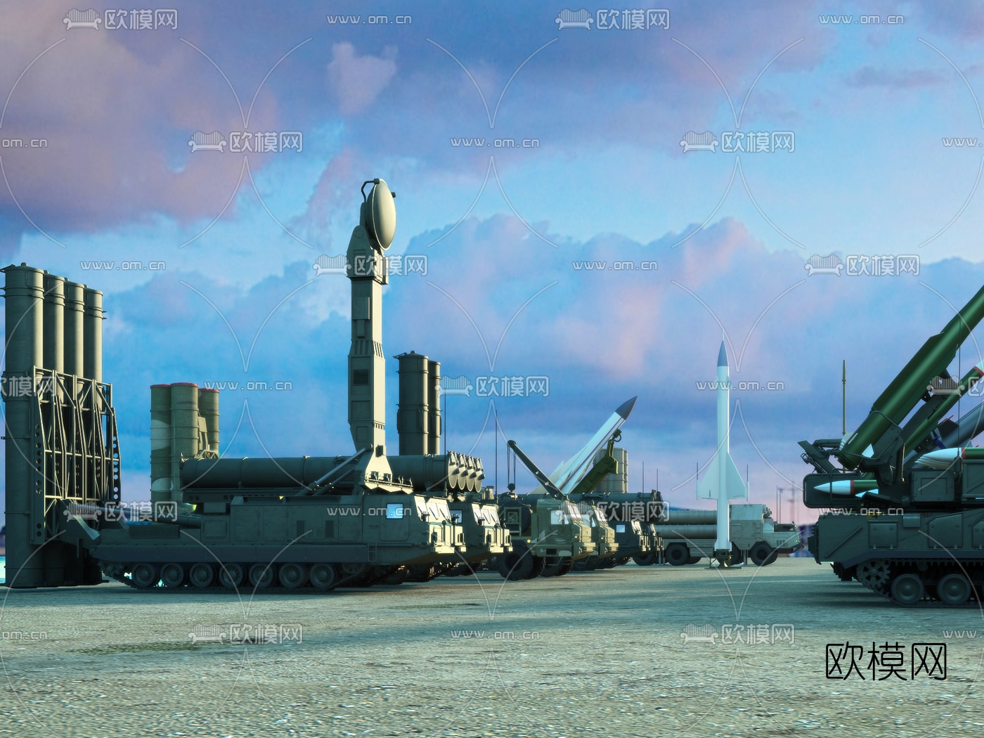 现代武器装备军事基地3d模型