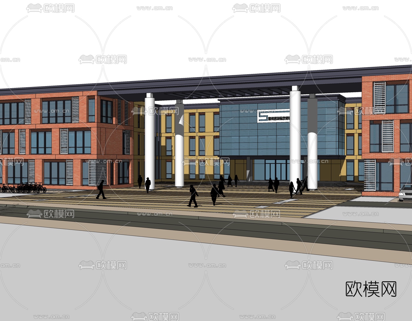 现代学校免费su模型下载