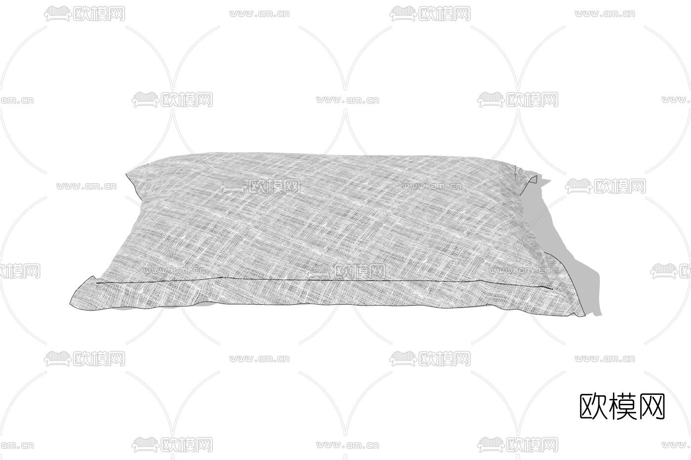 现代布艺枕头免费su模型下载