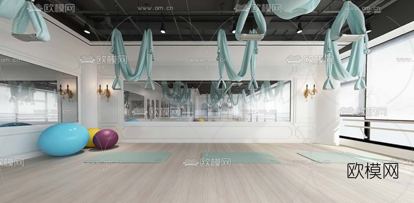 工业风舞蹈室vr全景3d模型