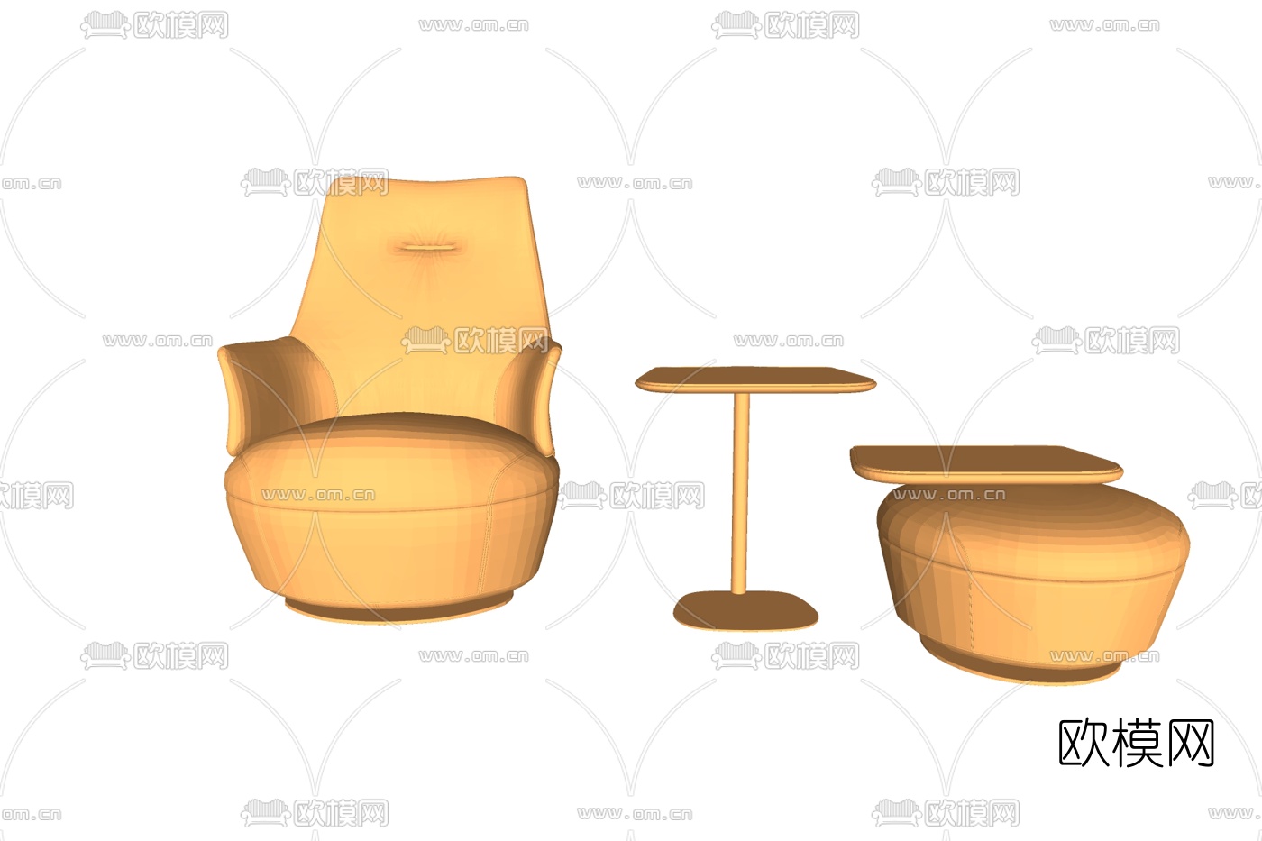 现代布艺休闲桌椅免费su模型下载