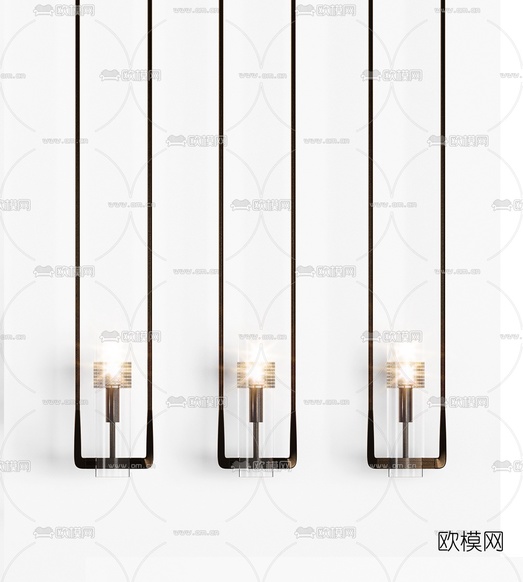 现代轻奢吊灯组合3d模型下载(渲染图3)