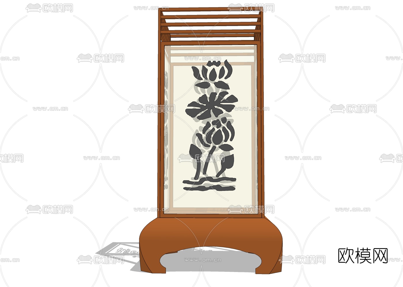 中式落地灯免费su模型下载