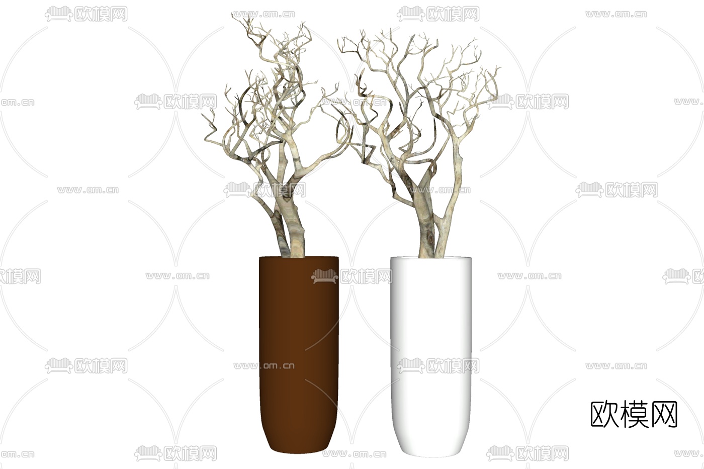 现代花瓶花卉免费su模型下载