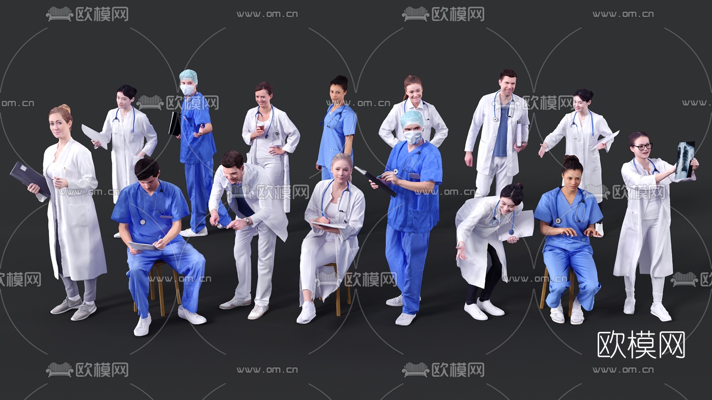 欧式医生人物3d模型