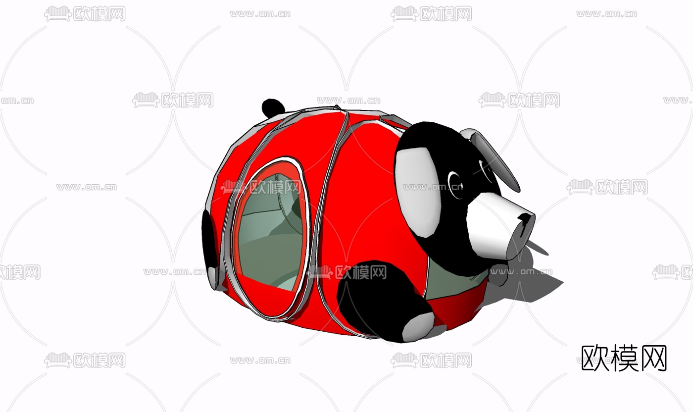 现代小猪帐篷免费su模型下载