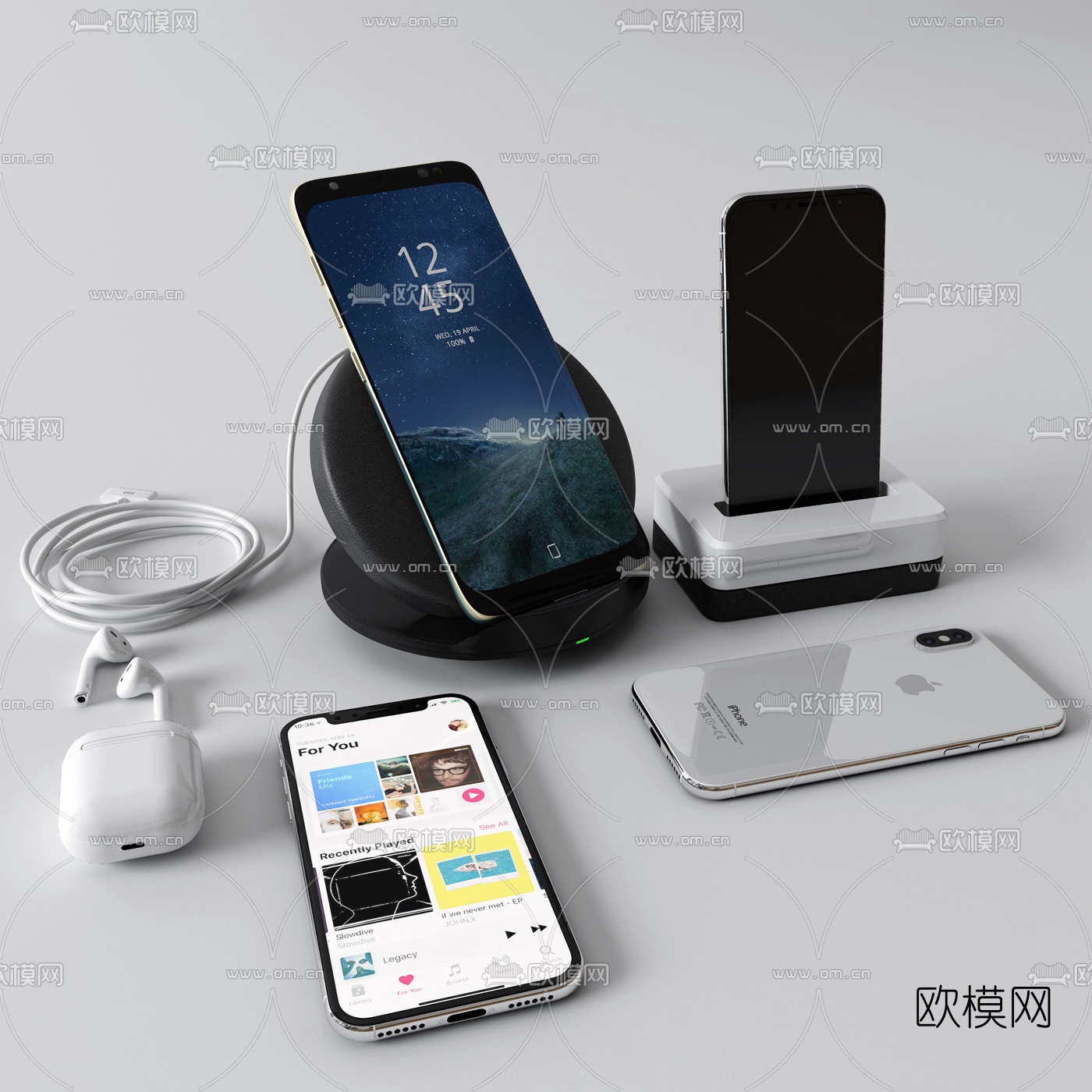 现代手机耳机3d模型下载