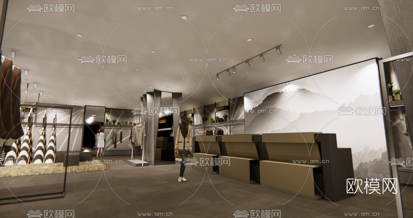 现代女装专卖店su模型