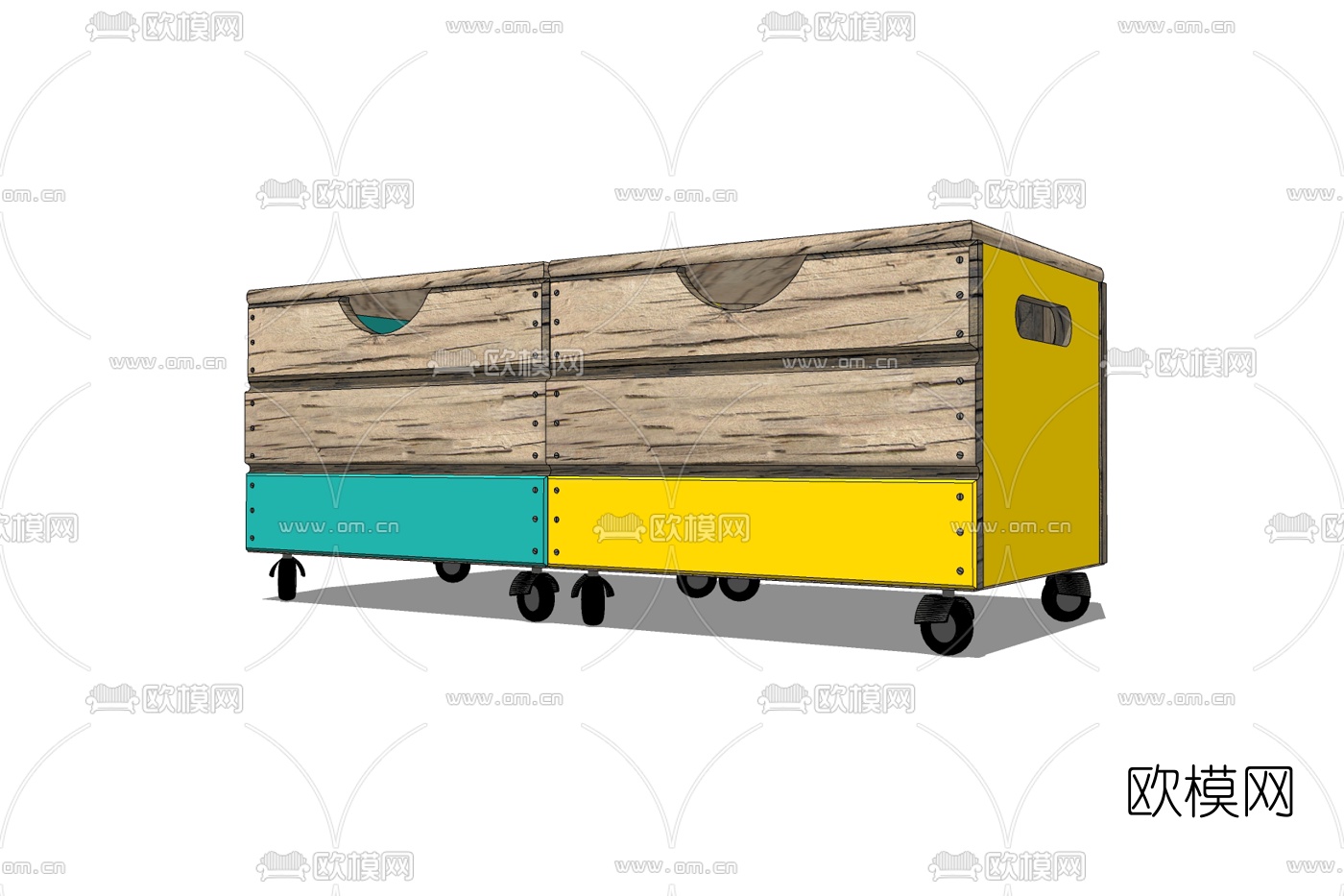 工业风斗柜免费su模型下载