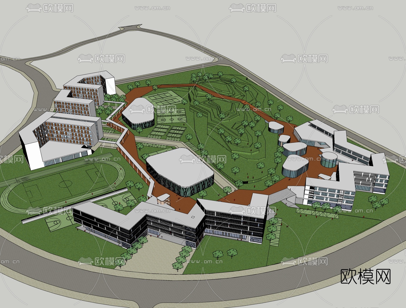 现代学校规划免费su模型