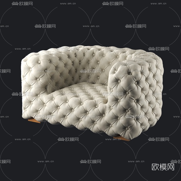 北欧布艺单人沙发3d模型下载