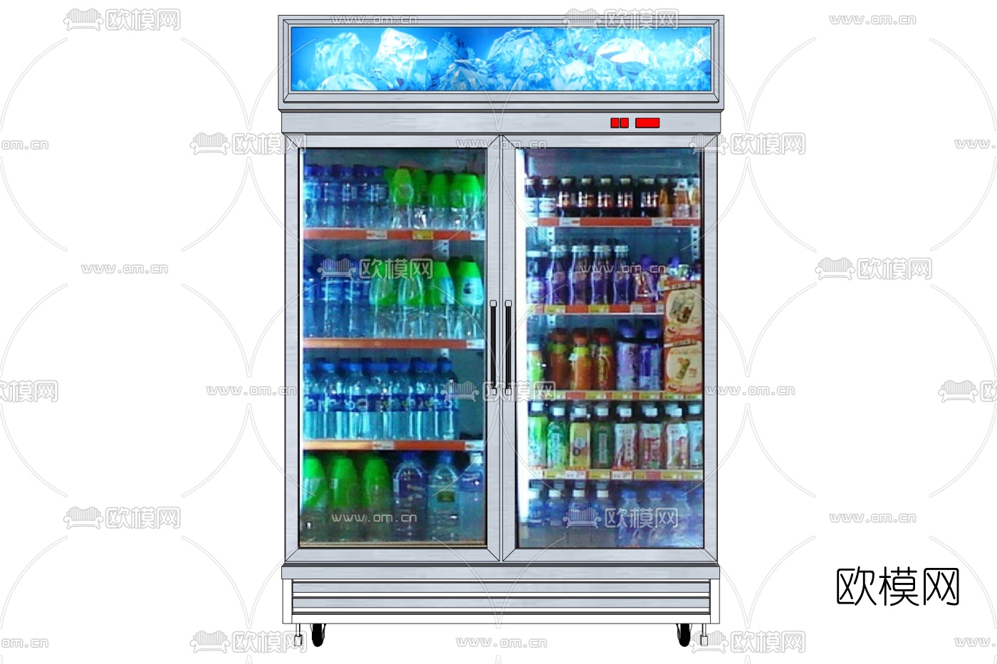 现代超市冷饮柜免费su模型下载