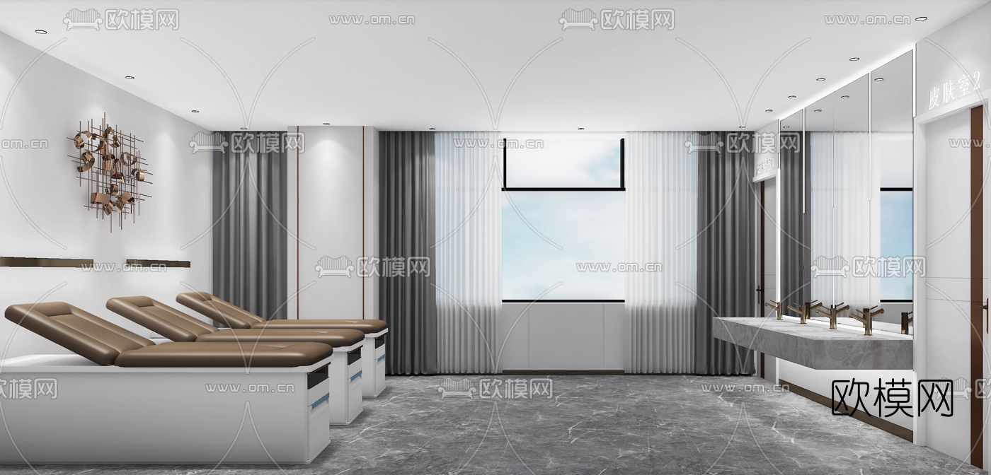 现代美容院护理室3d模型下载