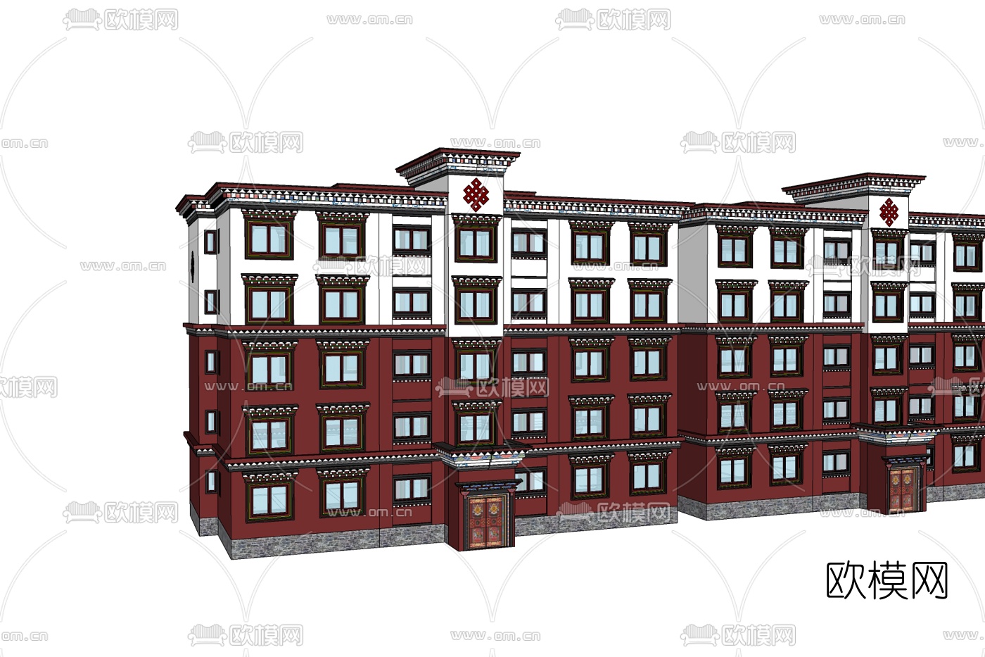 藏式公寓楼免费su模型下载