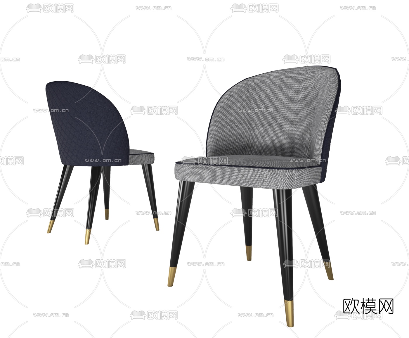 现代布艺单椅3d模型下载