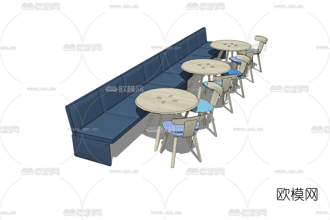 现代休闲沙发免费su模型下载