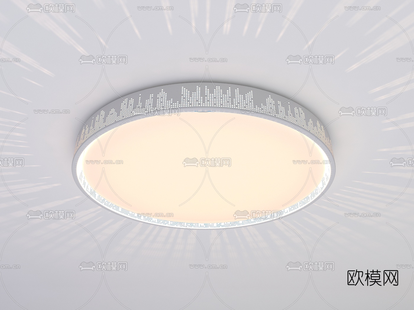 现代简易吸顶灯3d模型