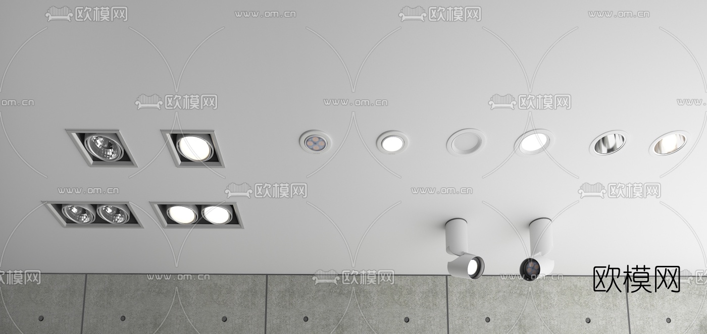 现代筒灯射灯3d模型