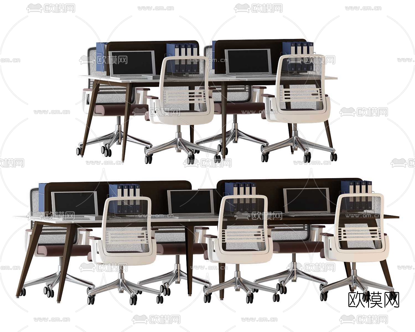 现代办公桌椅3d模型