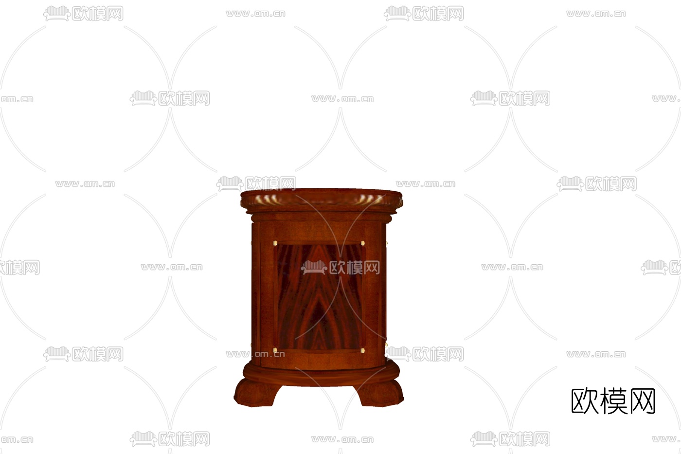 欧式古典实木圆几免费su模型下载