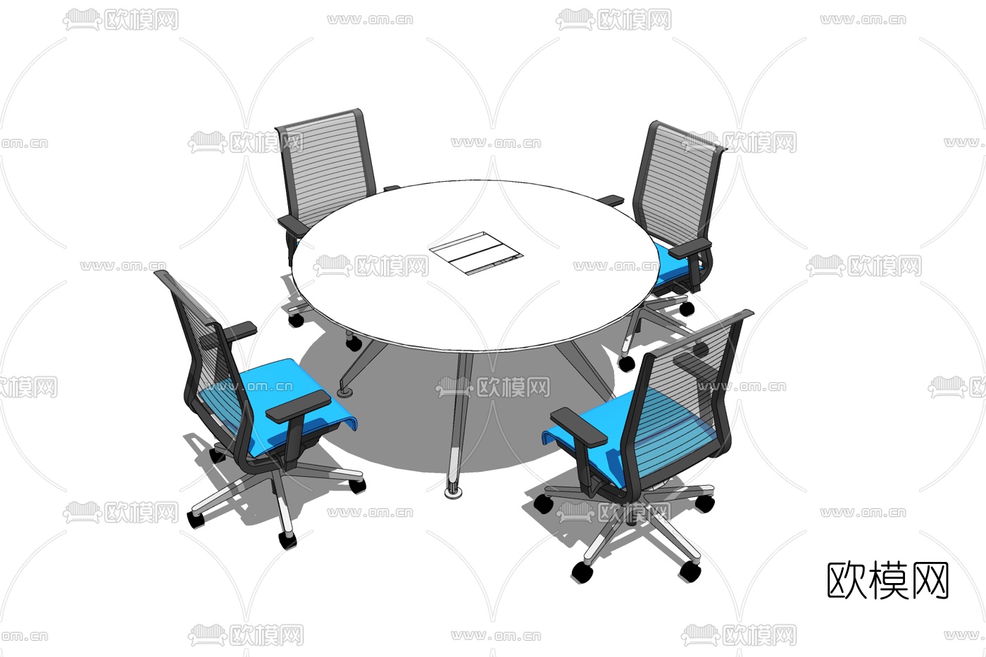 现代会议桌免费su模型下载