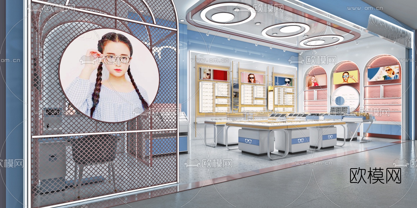 现代时尚眼镜店3d模型