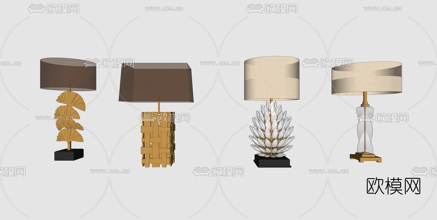 现代时尚台灯su模型下载