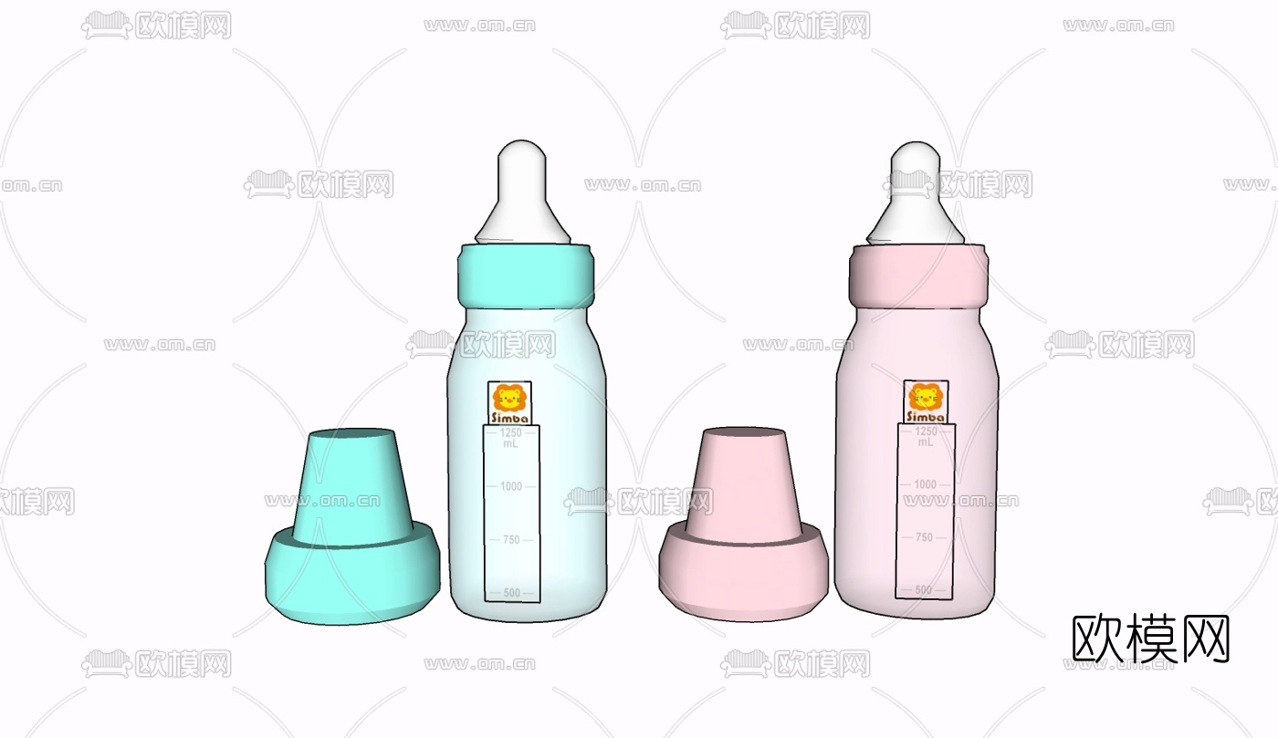 现代儿童奶瓶免费su模型下载