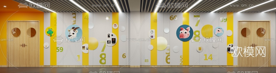 现代儿童教育培训机构3d模型下载(渲染图5)