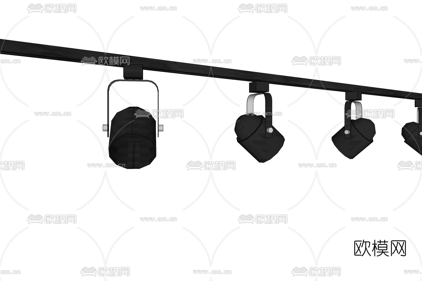现代轨道灯免费su模型下载