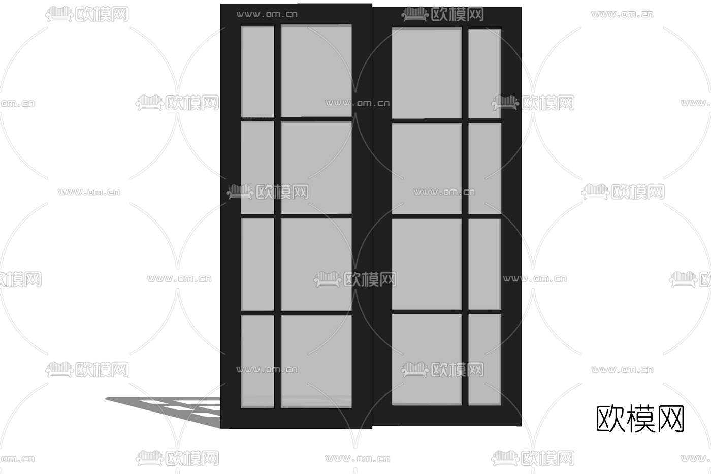 现代推拉门免费su模型