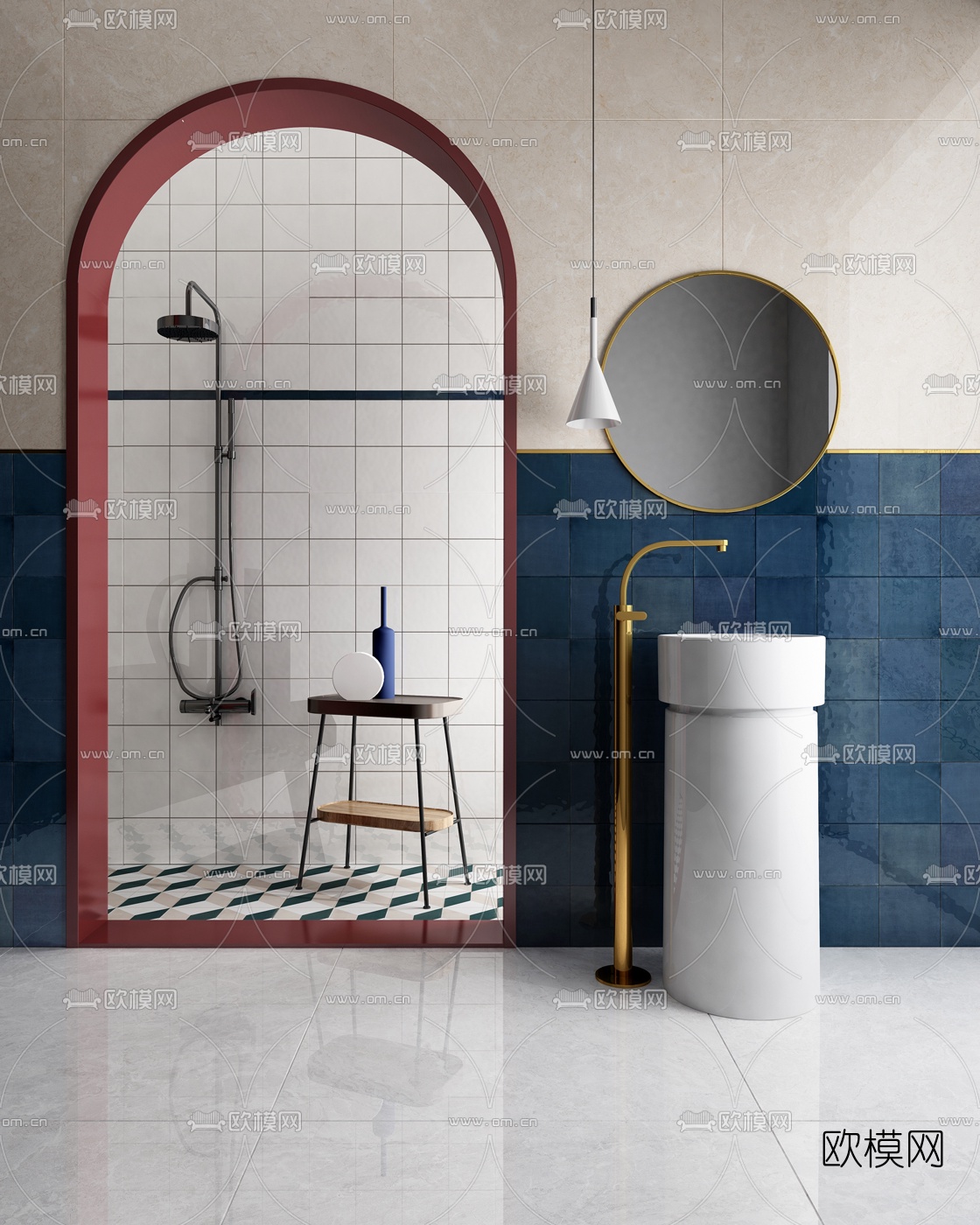 北欧立式洗手台3d模型下载