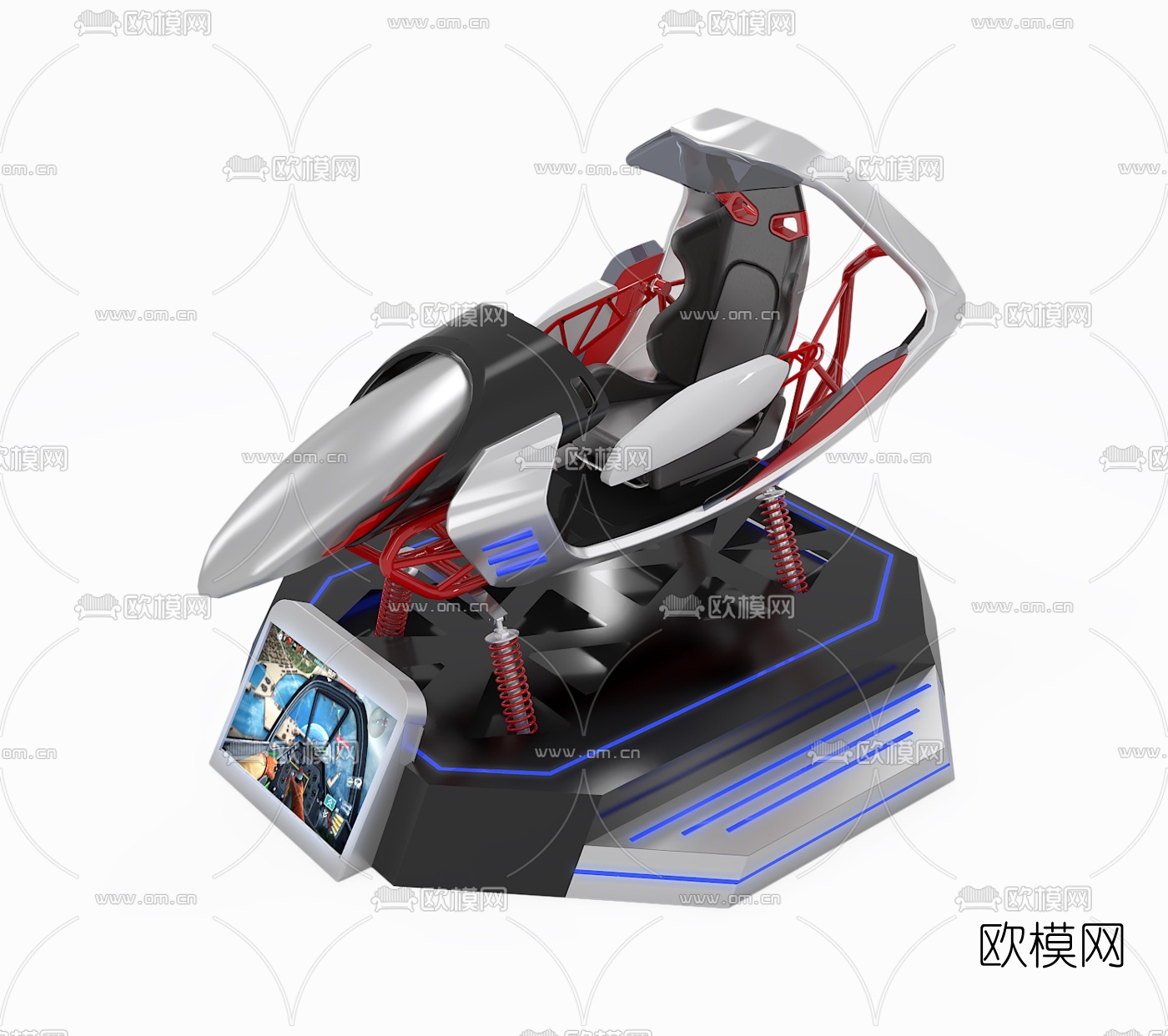 现代VR无限驾驶游戏单车3d模型下载