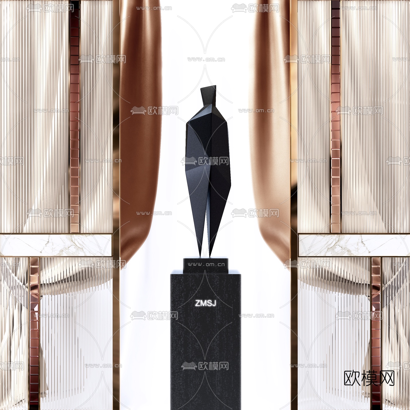 现代抽象雕塑3d模型下载