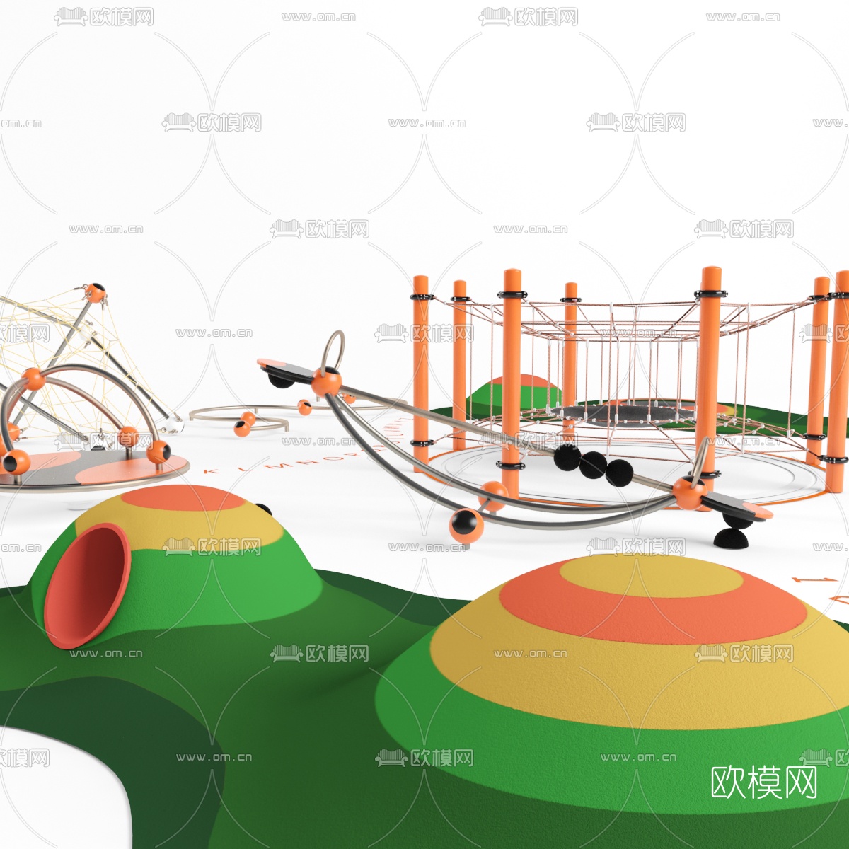 现代户外运动设施3d模型