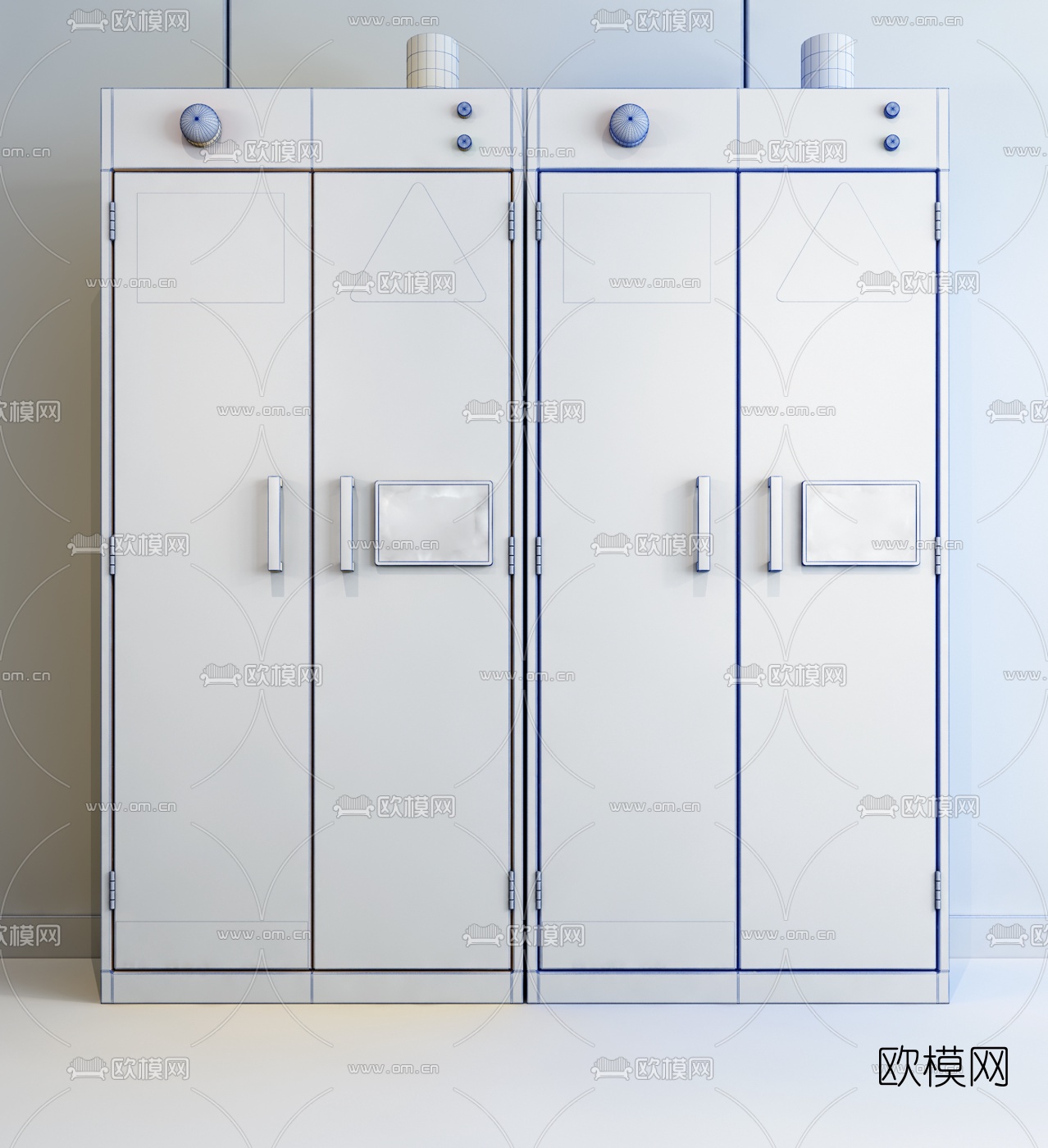 工业风危险品安全柜3d模型下载（渲染图2）