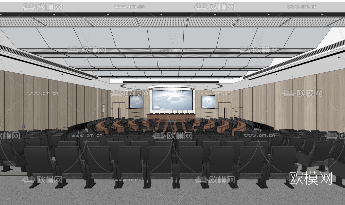 现代酒店报告厅su模型下载（渲染图5）