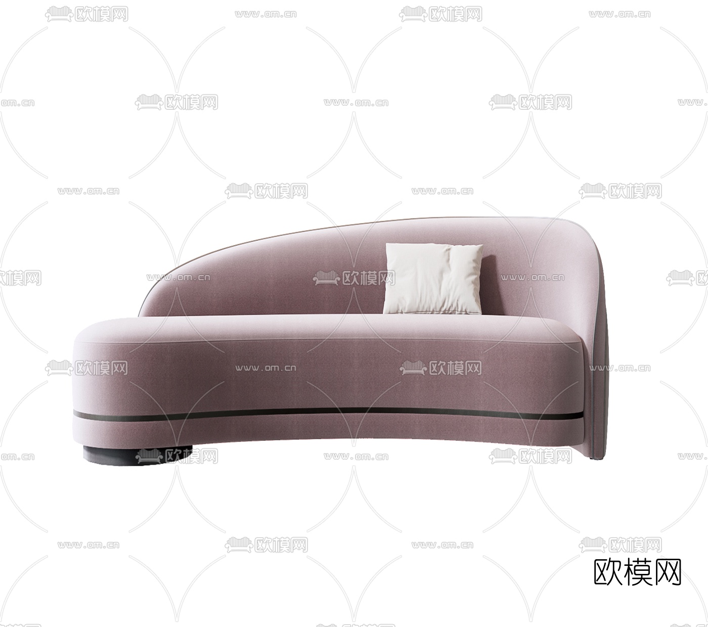 现代布艺弧形沙发3d模型