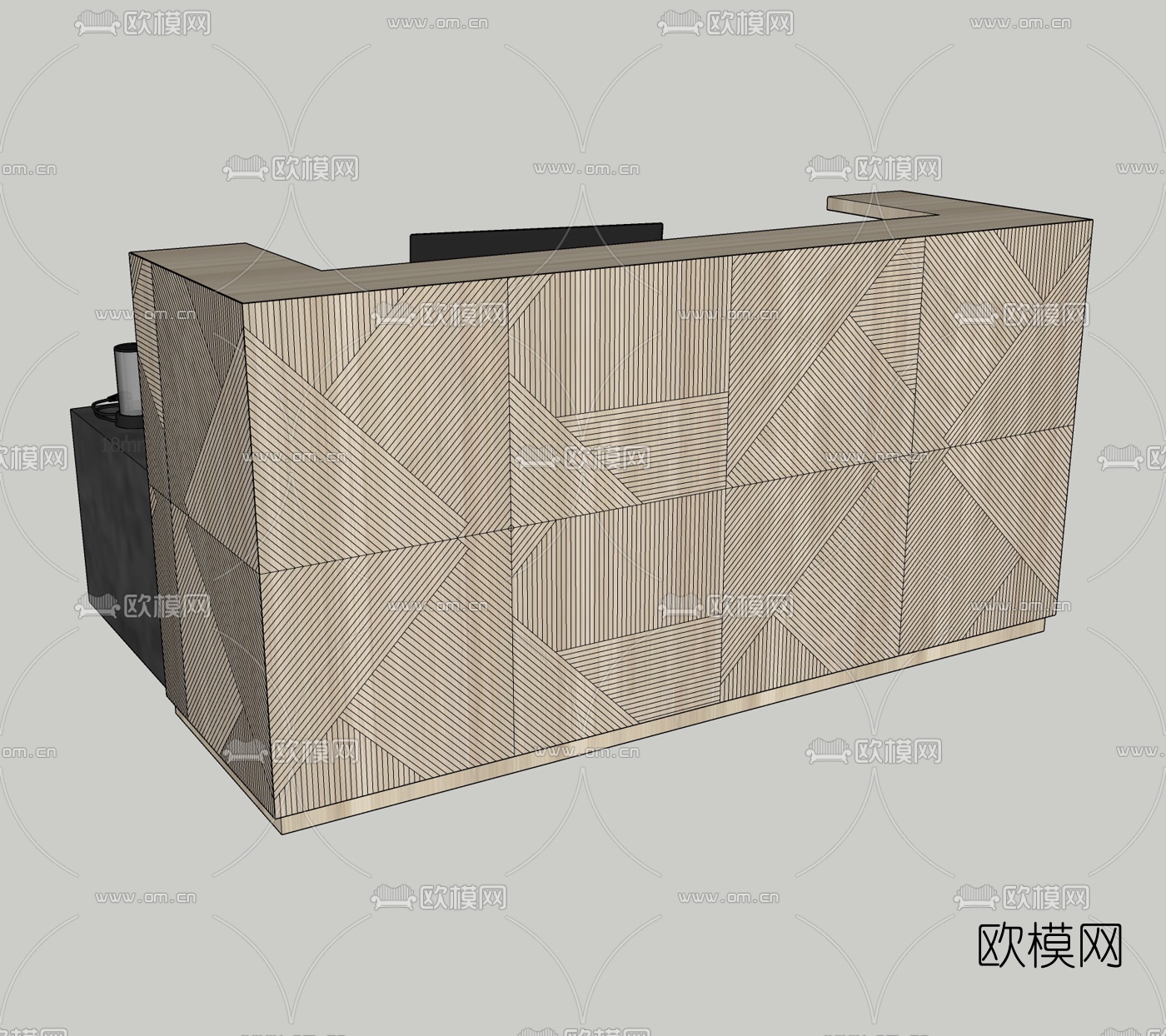 现代接待台免费su模型下载