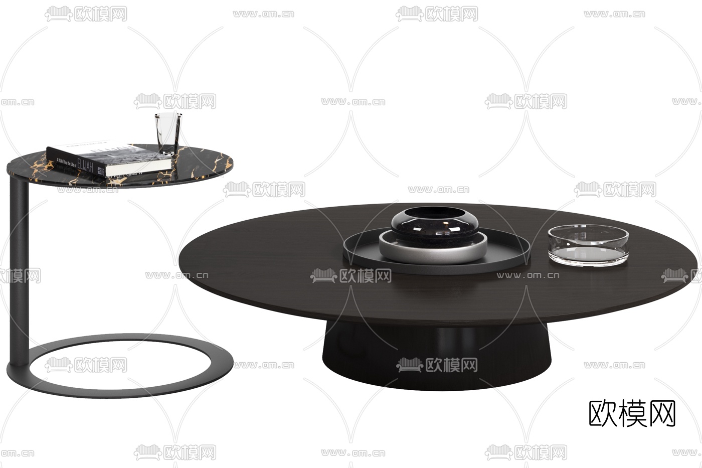 现代圆形茶几3d模型