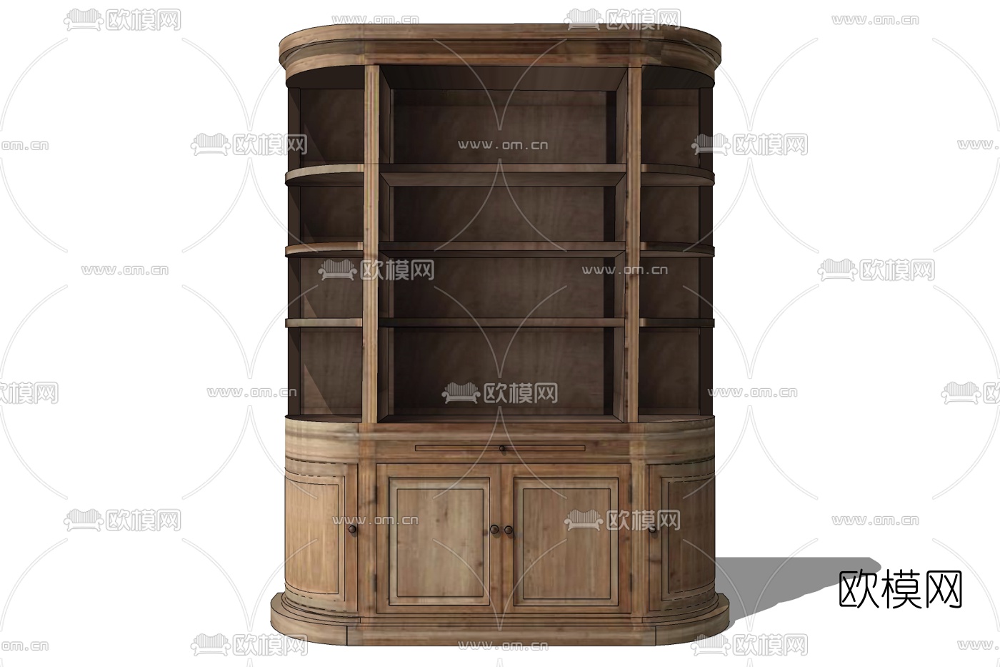 欧式实木酒柜免费su模型下载