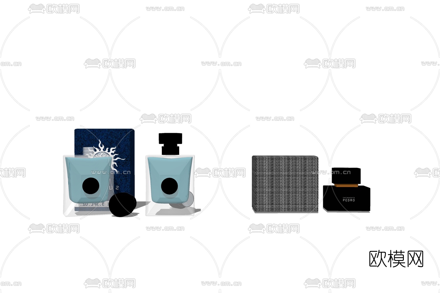 现代化妆品组合免费su模型下载