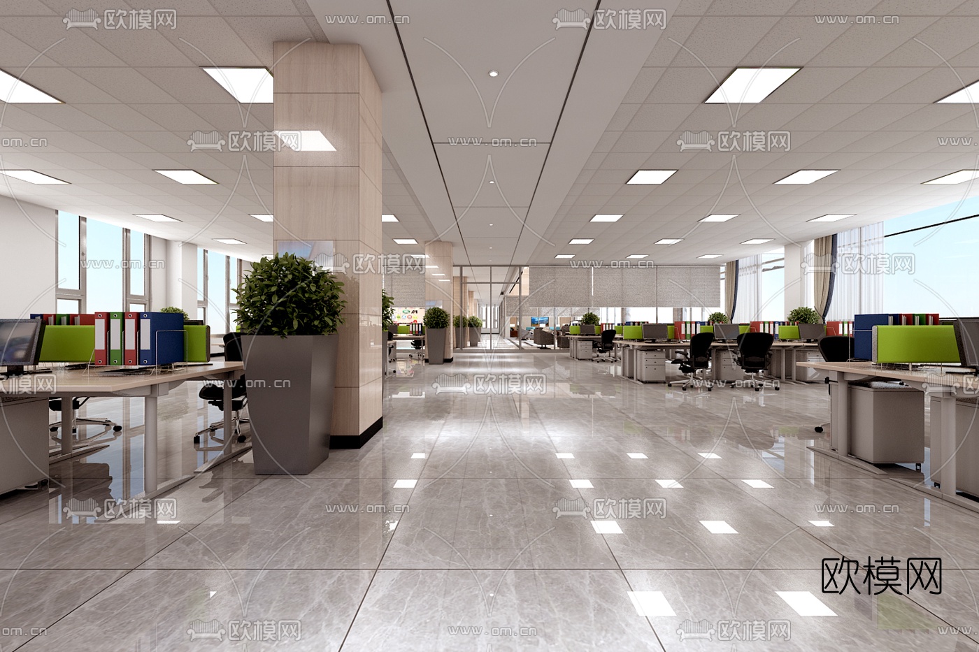 现代办公室免费3d模型下载（渲染图6）