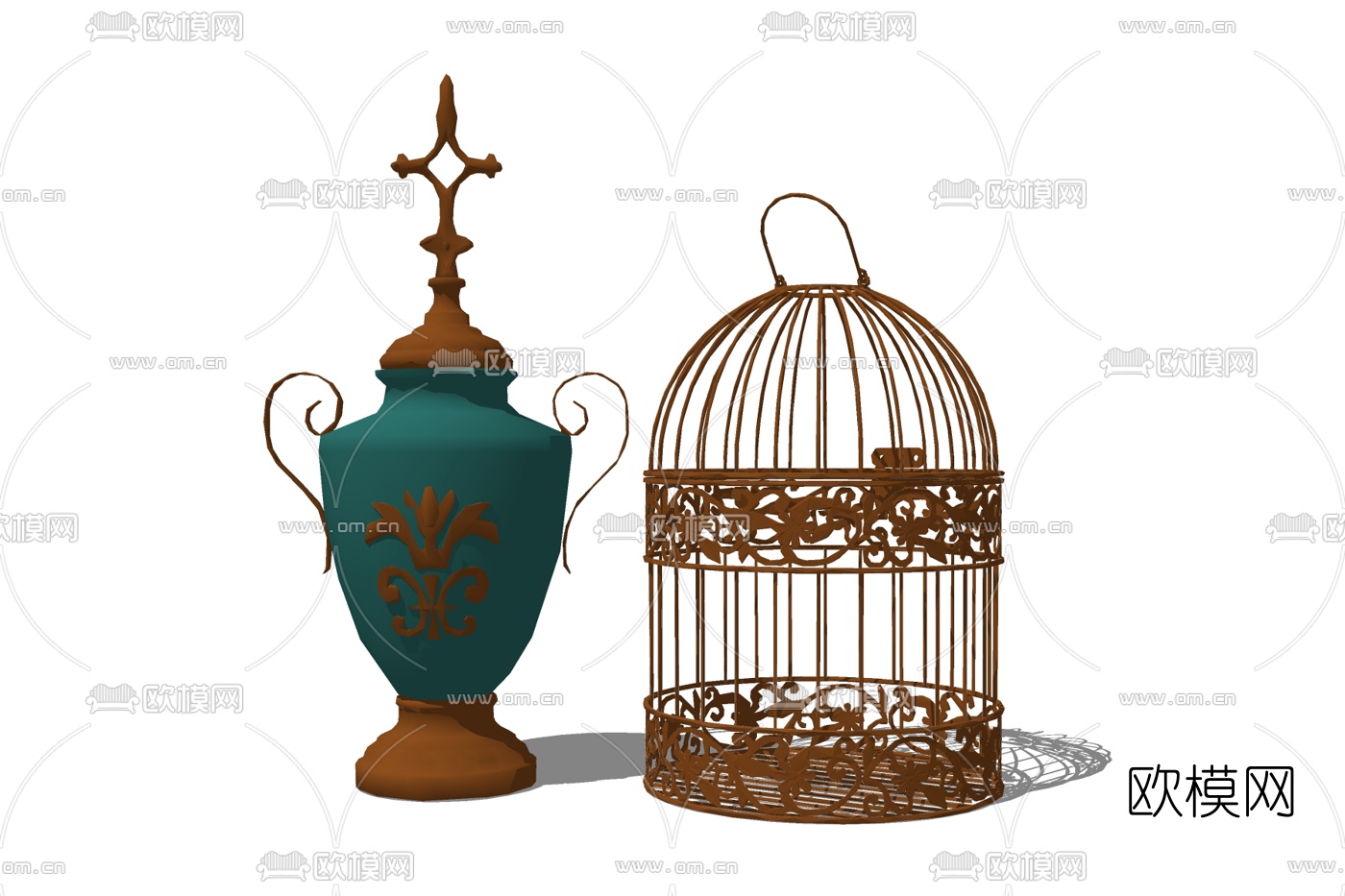 新中式装饰品免费su模型下载
