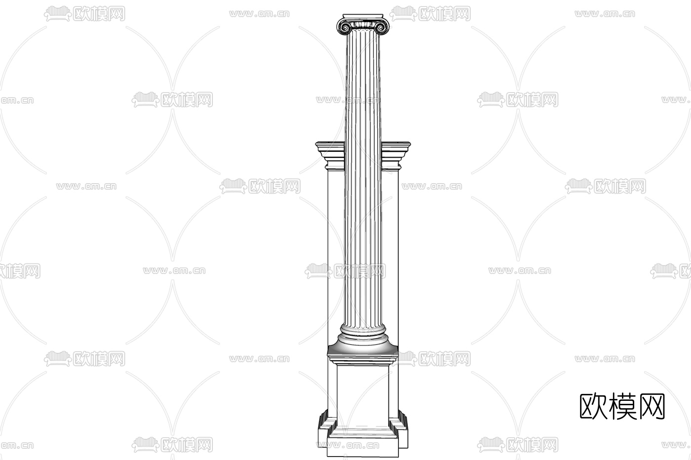 欧式罗马柱免费su模型下载