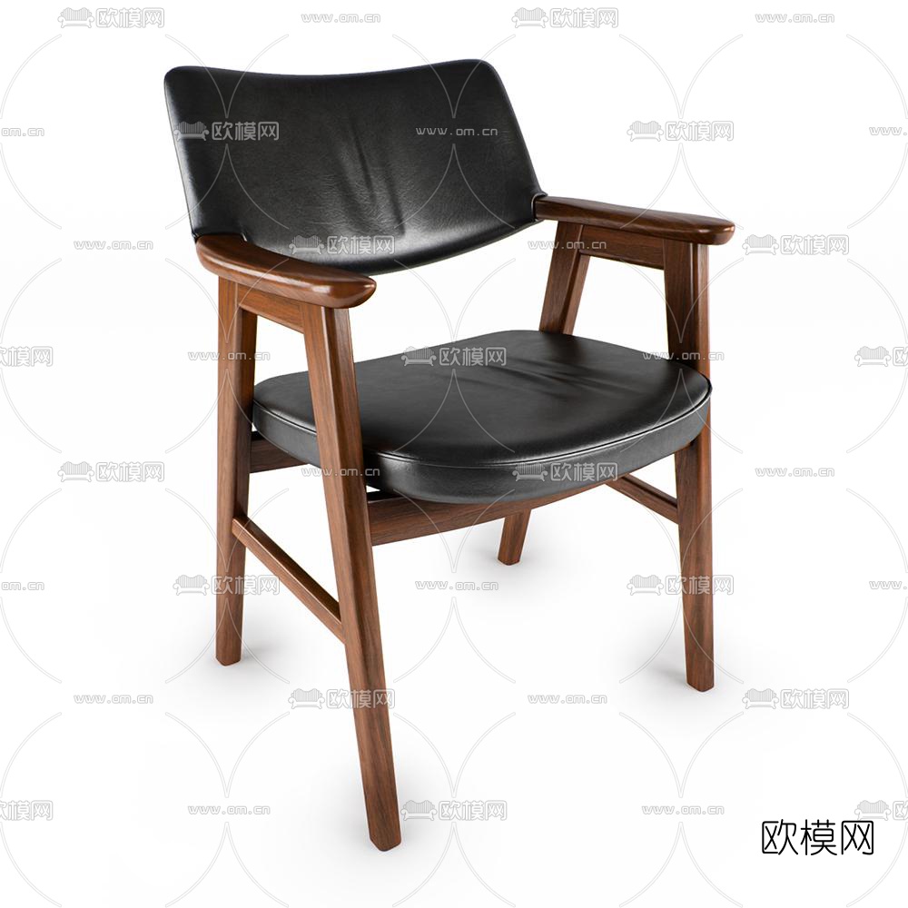 现代皮革单椅3d模型